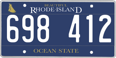 RI license plate 698412