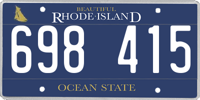 RI license plate 698415