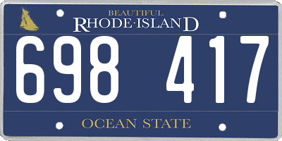 RI license plate 698417