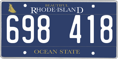 RI license plate 698418