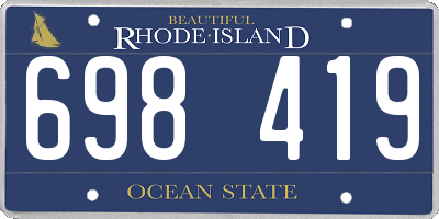 RI license plate 698419