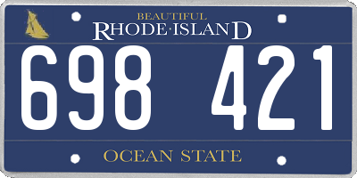 RI license plate 698421