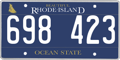 RI license plate 698423