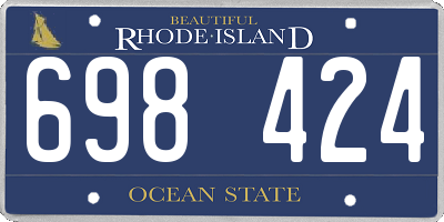RI license plate 698424