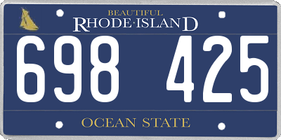 RI license plate 698425