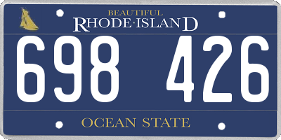 RI license plate 698426
