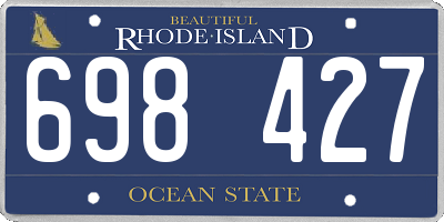 RI license plate 698427