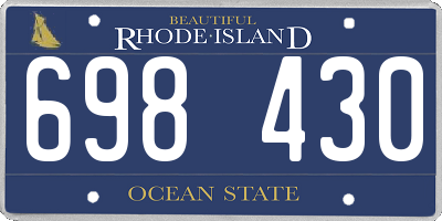 RI license plate 698430
