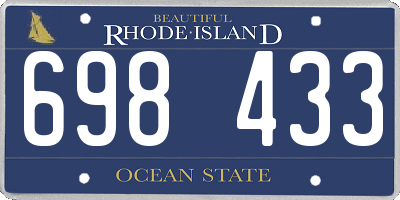 RI license plate 698433