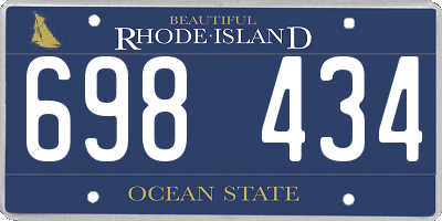 RI license plate 698434