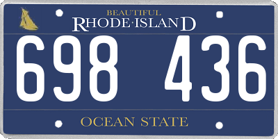 RI license plate 698436