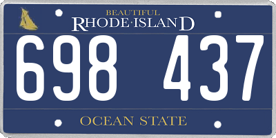 RI license plate 698437