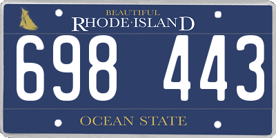 RI license plate 698443