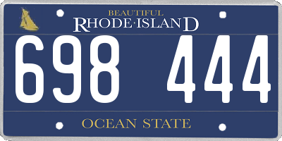 RI license plate 698444