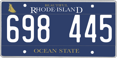 RI license plate 698445