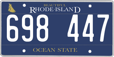 RI license plate 698447