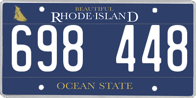 RI license plate 698448