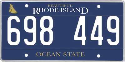 RI license plate 698449