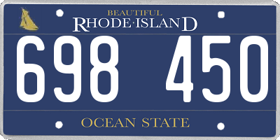RI license plate 698450