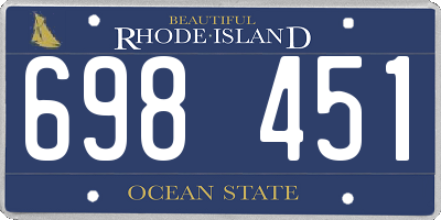 RI license plate 698451