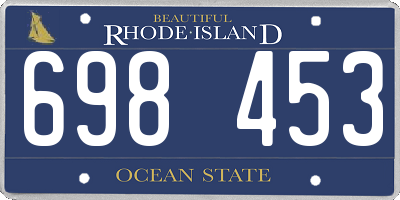 RI license plate 698453