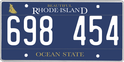 RI license plate 698454