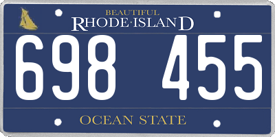 RI license plate 698455