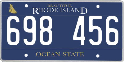 RI license plate 698456