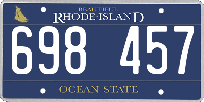 RI license plate 698457