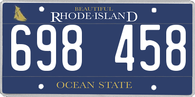 RI license plate 698458