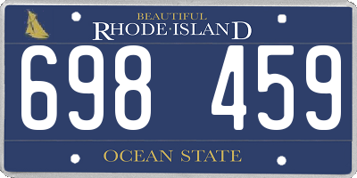 RI license plate 698459