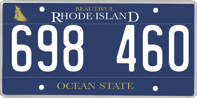 RI license plate 698460