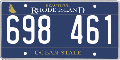 RI license plate 698461
