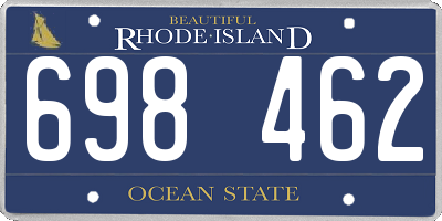 RI license plate 698462