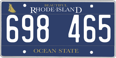 RI license plate 698465