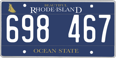 RI license plate 698467