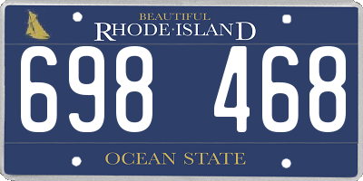 RI license plate 698468