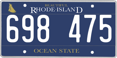 RI license plate 698475