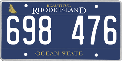 RI license plate 698476