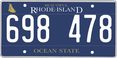 RI license plate 698478