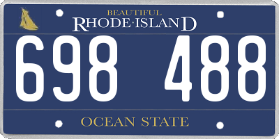 RI license plate 698488