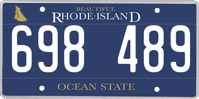 RI license plate 698489