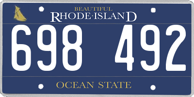 RI license plate 698492