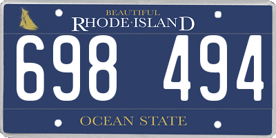 RI license plate 698494