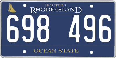 RI license plate 698496
