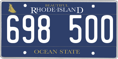 RI license plate 698500