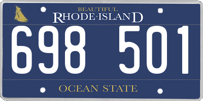 RI license plate 698501
