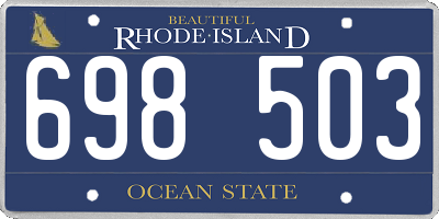 RI license plate 698503