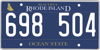 RI license plate 698504