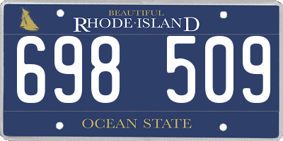 RI license plate 698509